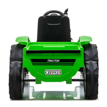 Load image into Gallery viewer, iRerts Green 12 V Powered Ride on Tractor Car with Trailer &amp; Remote Control, LED Lights, USB Port, MP3 Player
