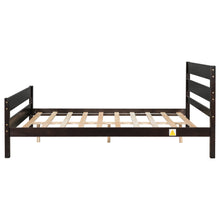 Load image into Gallery viewer, iRerts Full Platform Bed Frame, Solid Wood Full Bed Frame with Headboard, Footboard, Wood Slat Support, Modern Full Size Bed Frame No Box Spring Needed for Bedroom, Kids Room, Apartment, Espresso
