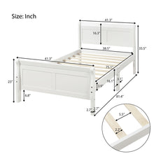 Load image into Gallery viewer, iRerts Platform Bed Frame Twin, Wood Twin Platform Bed Frame with Headboard and Footboard, Modern Twin Size Bed Frame with Wooden Slat Support, Twin Bed Frame No Box Spring Needed, White
