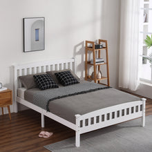 Load image into Gallery viewer, iRerts Wood Bed Frame Full Size with Headboard, Modern Full Platform Bed Frame with Slat Support for Bedroom Apartment, Full Bed Frame No Box Spring Needed, White
