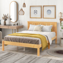 Load image into Gallery viewer, iRerts Full Size Bed Frame, Full Size Wood Bed Frame with Headboard, Modern Full Platform Bed Frame with Slat Support, No Box Spring Needed, Full Bed Frame for Bedroom Apartment, Natural
