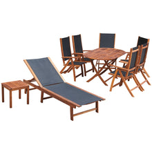 Load image into Gallery viewer, 9 Piece Outdoor Dining Set with Cushions Solid Acacia Wood
