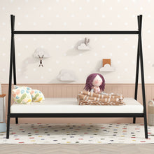 Load image into Gallery viewer, iRerts House Full Bed Frame, Metal Full Size Play House Bed Frame for Kids Teens Boys Girls, Kids Toddlers Tent Bed Frame Full Size with Metal Slats, No Box Spring Needed, Black
