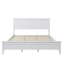 Load image into Gallery viewer, iRerts Queen Size Bed Frame with Headboard, Wood Queen Platform Bed Frame for Adults Teens Kids Bedroom, Modern Platform Bed Frame Queen Size with Slats Support, No Box Spring Needed, White
