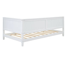Load image into Gallery viewer, iRerts Twin Daybed, Wood Twin Bed Frame with Headboard and Sideboard, Twin Sofa Bed Frame Daybed with Slat Support, No Box Spring Needed, Twin Size Daybed Frame for Living Room Bedroom, White
