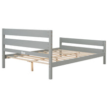 Load image into Gallery viewer, iRerts Full Platform Bed Frame, Solid Wood Full Bed Frame with Headboard, Footboard, Wood Slat Support, Modern Full Size Bed Frame No Box Spring Needed for Bedroom, Kids Room, Apartment, Grey
