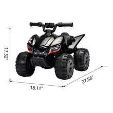 Load image into Gallery viewer, iRerts Black 6V Battery Powered Ride on ATV Cars with Music, LED Lights, Spray Device, Kids Ride on ATV Electric Quad Car for Toddlers Boys Girls 3-5 Year Old Boys Girls Gifts
