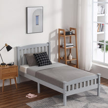 Load image into Gallery viewer, iRerts Wood Bed Frame Twin Size with Headboard, Modern Twin Platform Bed Frame with Slat Support for Bedroom Apartment, Twin Bed Frame No Box Spring Needed, Gray

