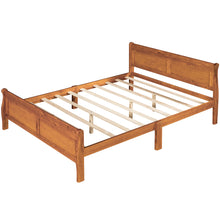 Load image into Gallery viewer, iRerts Wood Queen Platform Bed Frame, Modern Queen Bed Frame with Headboard, Queen Size Wood Platform Bed with Wooden Slat Support, No Box Spring Needed, Easy Assembly, Oak

