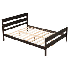 Load image into Gallery viewer, iRerts Full Platform Bed Frame, Solid Wood Full Bed Frame with Headboard, Footboard, Wood Slat Support, Modern Full Size Bed Frame No Box Spring Needed for Bedroom, Kids Room, Apartment, Espresso
