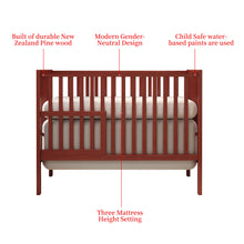 Load image into Gallery viewer, iRerts 5 In 1 Convertible Baby Crib, Wood Convertible Crib Toddler Bed with Wood Legs, Converts from Baby Crib to Toddler Bed, Fits Standard Full-Size Crib Mattress, Easy to Assemble, Espresso
