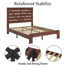 Load image into Gallery viewer, iRerts Wood Full Bed Frame with Headboard, Full Platform Bed Frame for Adults Teens, Industrial Bed Frames Full Size with Large Under Bed Storage, Noise Free, No Box Spring Needed, Vintage Brown
