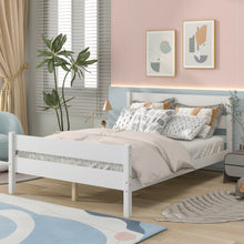 Load image into Gallery viewer, iRerts Full Platform Bed Frame, Solid Wood Full Bed Frame with Headboard, Footboard, Wood Slat Support, Modern Full Size Bed Frame No Box Spring Needed for Bedroom, Kids Room, Apartment, White
