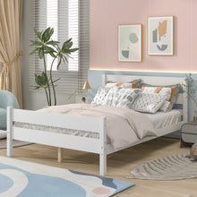 Load image into Gallery viewer, iRerts Wood Full Bed Frame, White Full Platform Bed Frame with Headboard and Footboard, Modern Full Bed Frame No Box Spring Needed for Adults Teens Kids, Full Size Bed Frame with Wood Slat Support
