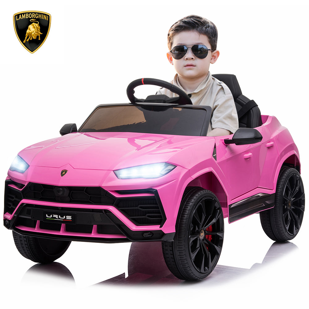 iRerts 12V Ride on Toys for Boys Girls, Licenced Lamborghini Electric Battery Powered Ride on Cars with Remote Control, LED Light, Radio, USB Port, AUX