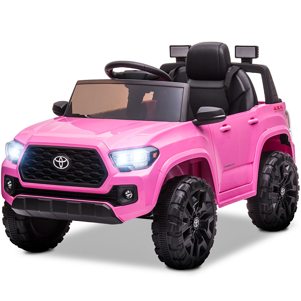 Licensed Toyota Tacoma 12V Battery Powered Ride on Cars with Remote Control, Electric Ride on Vehicles for Kids Boys Girls, Ride on Truck Toys with USB, AUX, MP3, FM Function, LED Headlight