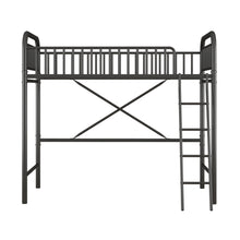 Load image into Gallery viewer, iRerts Twin Size Loft Bed, Metal Loft Bed Twin for Kids Teens Adults, Twin Loft Bed with Ladder and Full-Length Guardrail, Twin Metal Loft Bed for Bedroom Dorm Guest Room, No Box Spring Needed, Black

