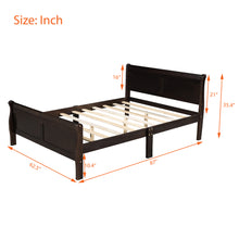 Load image into Gallery viewer, iRerts Wood Queen Platform Bed Frame, Modern Queen Bed Frame with Headboard, Queen Size Wood Platform Bed with Wooden Slat Support, No Box Spring Needed, Easy Assembly, Espresso
