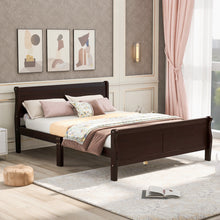 Load image into Gallery viewer, iRerts Wood Full Platform Bed Frame, Modern Full Bed Frame with Headboard, Full Size Wood Platform Bed with Wooden Slat Support, No Box Spring Needed, Easy Assembly, Espresso
