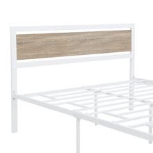 Load image into Gallery viewer, iRerts Queen Bed Frame, Industrial Metal Queen Platform Bed Frame, Queen Size Bed Frames with Headboard, Footboard, Slat Support, Bed Frame Queen Size for Bedroom, No Box Spring Needed, White

