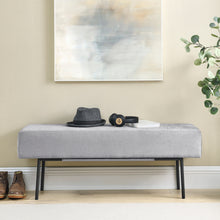 Load image into Gallery viewer, iRerts Bench Seat, 45&quot; Fabric Upholstered Bench Ottoman Bench, Couch Long Bench Ottoman with Steel Legs, Modern Entryway Bench Bed Bench for Entryway Dining Room Living Room Bedroom, Gray
