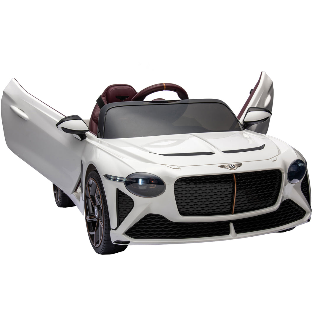 12V Kids Ride on Truck, Bentley Mulsanne Kids Electric Cars with Remote Control, Battery Powered Ride On Car for Boy Girl, Ride On Vehicle Toy with Music, USB/MP3, LED Light, Kids Birthday Gift, White