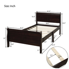 Load image into Gallery viewer, iRerts Wood Twin Platform Bed Frame, Modern Twin Bed Frame with Headboard, Twin Size Wood Platform Bed with Wooden Slat Support, No Box Spring Needed, Easy Assembly, Espresso
