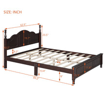 Load image into Gallery viewer, iRerts Wood Queen Size Platform Bed Frame, Queen Bed Frame with Headboard and Wooden Slat Support, Retro Bed Frame Queen Size No Box Spring Needed, Easy Assembly, Dark Walnut
