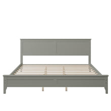 Load image into Gallery viewer, iRerts King Platform Bed Frame with Headboard and Footboard, Solid Wood Bed Frames King Size with Slats Support, Oak Top, Modern King Bed Frame No Box Spring Needed for Kids Adults, Gray
