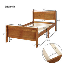 Load image into Gallery viewer, iRerts Platform Bed Frame Twin, Wood Twin Platform Bed Frame with Headboard and Footboard, Modern Twin Size Bed Frame with Wooden Slat Support, Twin Bed Frame No Box Spring Needed, Oak
