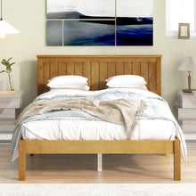 Load image into Gallery viewer, iRerts Wood Full Bed Frame, Full Platform Bed Frame with Headboard, Modern Full Size Platform Bed Frame with Slat Support, Full Size Bed Frame No Box Spring Needed for Bedroom Apartment, Light Brown
