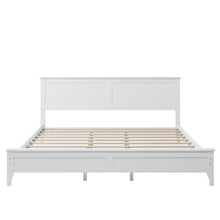 Load image into Gallery viewer, iRerts King Platform Bed Frame with Headboard and Footboard, Solid Wood Bed Frames King Size with Slats Support, Oak Top, Modern King Bed Frame No Box Spring Needed for Kids Adults, White
