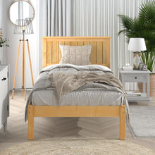 Load image into Gallery viewer, iRerts Wood Twin Bed Frame, Twin Platform Bed Frame with Headboard, Modern Twin Size Platform Bed Frame with Slat Support, Twin Size Bed Frame No Box Spring Needed for Bedroom Apartment, Natural
