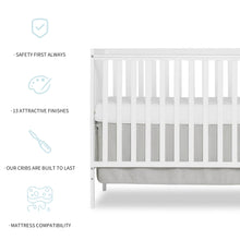 Load image into Gallery viewer, iRerts 5 In 1 Convertible Baby Crib, Wood Convertible Crib Toddler Bed with Wood Legs, Converts from Baby Crib to Toddler Bed, Fits Standard Full-Size Crib Mattress, Easy to Assemble, White
