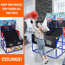 Load image into Gallery viewer, iRerts Arcade Basketball Hoop Game, Outdoor Indoor Basketball Hoop for Kids, Basketball System Toy Set with Dual Shot, 6 MIni Balls, Pump, Kids Sports Toys for Recreation Room, Games Room
