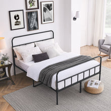 Load image into Gallery viewer, iRerts Queen Bed Frame with Headboard, Metal Queen Platform Bed Frame for Kids Teens Adults, Heavy Duty Queen Size Bed Frame No Box Spring Needed, Easy to Assemble, Black
