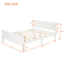 Load image into Gallery viewer, iRerts Wood Full Platform Bed Frame, Modern Full Bed Frame with Headboard, Full Size Wood Platform Bed with Wooden Slat Support, No Box Spring Needed, Easy Assembly, White
