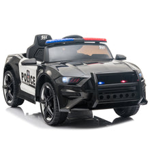 Load image into Gallery viewer, iRerts Electric Cars for Kids, 12V Kids Ride On Police Car with Remote Control, LED Light, Siren, Microphone, USB/MP3/SD Interface, Ride on Toys for Boys Girls Christmas Birthday Gifts 3-6 Ages
