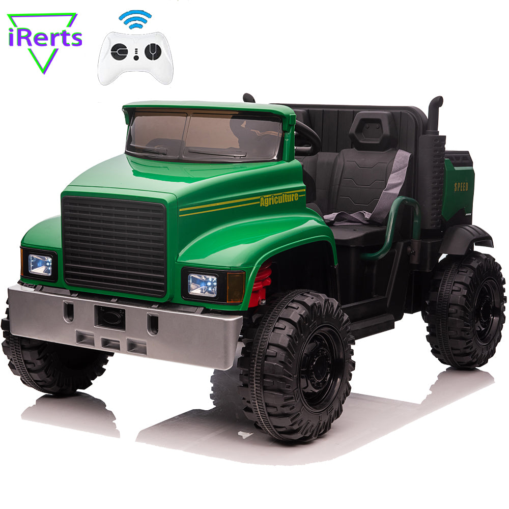 iRerts 24V Powered Ride On Tractor Toys, Ride on Cars with Remote Control, Bluetooth, Music, MP3, USB, Trunk and LED Light, Kids Ride on Toys for 3-8 Ages Girls Boys Birthday Christmas Gifts