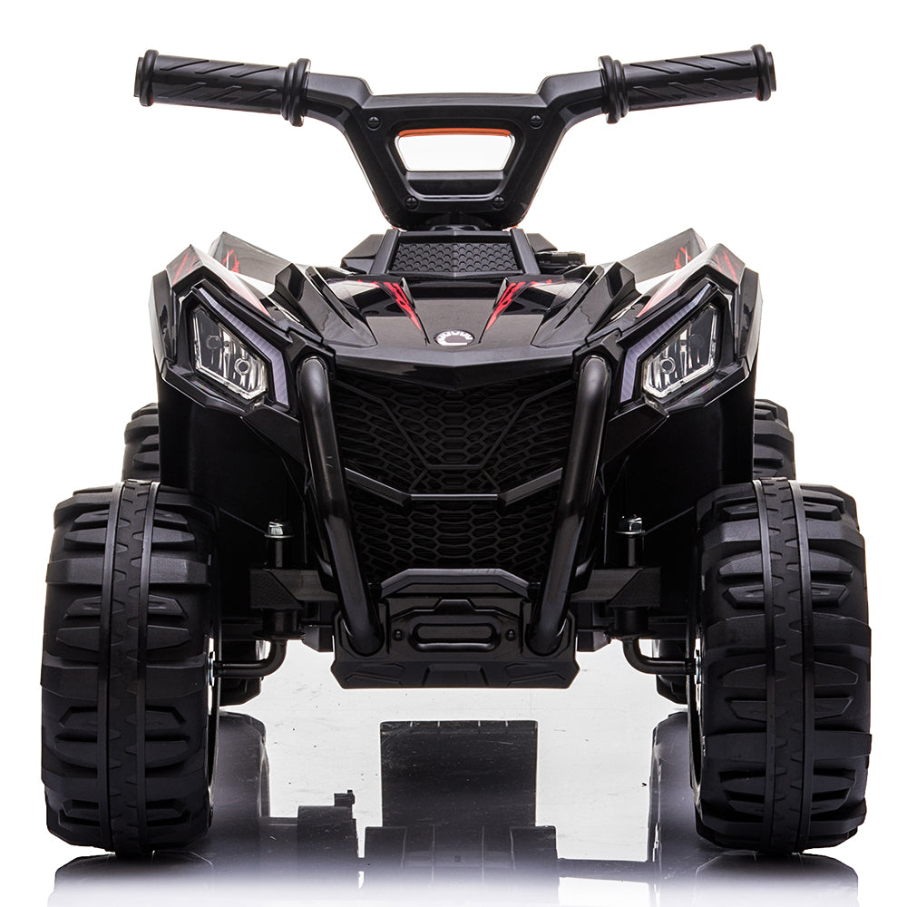 iRerts Black 6V Battery Powered Ride On Car ATV with One Button Start, Forward Switch, One Speeds, Ride on Toys for 1-3 Years Old Kids Toddlers Boys Girls Birthday Gifts