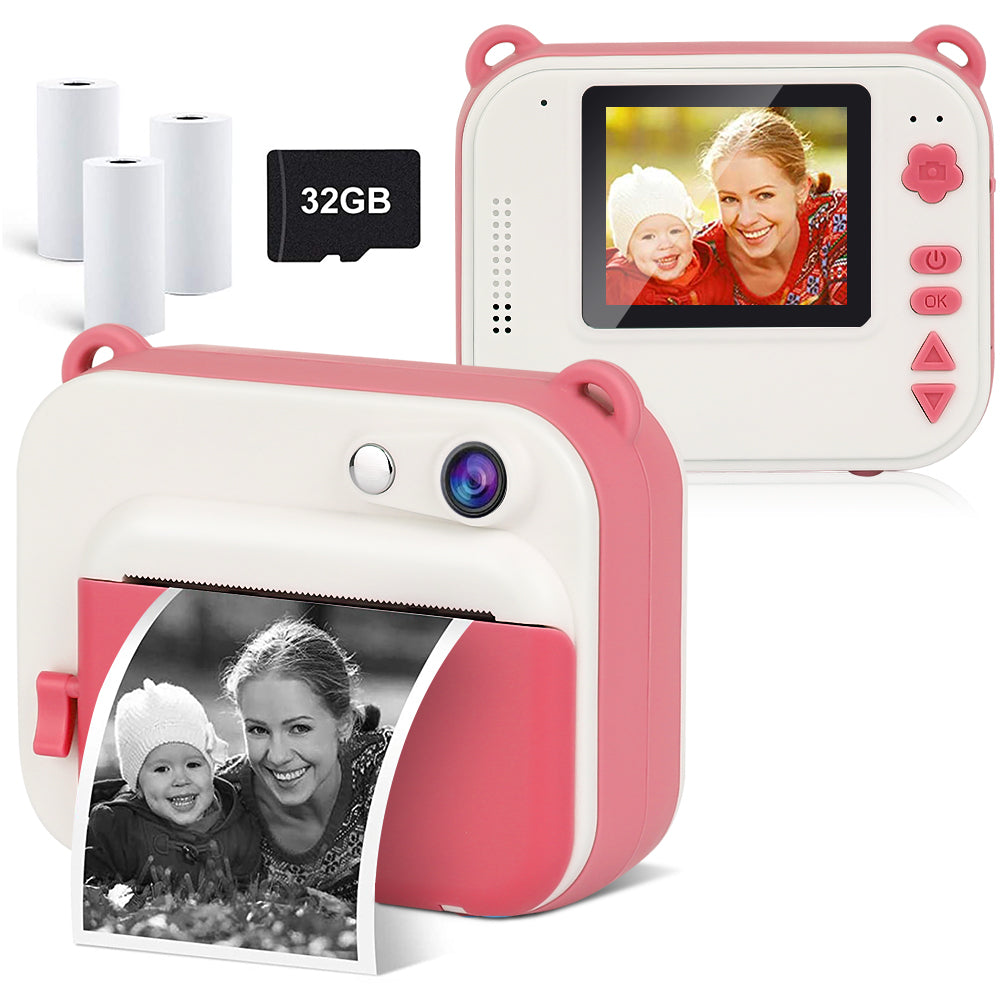 iRerts Instant Camera for Kids, Upgrade Kids Selfie Camera Digital Camera for Girls Boys Age 3-9, Kids Instant Print Camera with Print Paper, 2.4