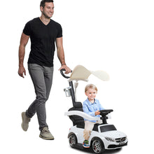 Load image into Gallery viewer, iRerts Toddlers Push Car, Mercedes Licensed 3 in 1 Kids Ride On Push Car for Boys Girls, Toddler Ride on Toys for Age 1-3, Ride on Cars with Handle, Removable Canopy, Music, Horn, Cup Holder
