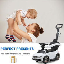 Load image into Gallery viewer, iRerts Kids Ride On Push Car, Mercedes Licensed 3 in 1 Baby Toddlers Push Car, Toddler Ride on Toys for Age 1-3, Kids Toddlers Ride on Cars with Handle, Safety Bars, Music, Horn, Cup Holder
