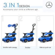 Load image into Gallery viewer, iRerts Toddlers Push Car, Mercedes Licensed 3 in 1 Kids Ride On Push Car for Boys Girls, Toddler Ride on Toys for Age 1-3, Ride on Cars with Handle, Removable Canopy, Music, Horn, Cup Holder
