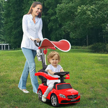 Load image into Gallery viewer, iRerts Toddlers Push Car, Mercedes Licensed 3 in 1 Kids Ride On Push Car for Boys Girls, Toddler Ride on Toys for Age 1-3, Ride on Cars with Handle, Removable Canopy, Music, Horn, Cup Holder
