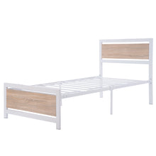 Load image into Gallery viewer, iRerts Twin Bed Frame, Industrial Metal Twin Platform Bed Frame, Twin Size Bed Frames with Headboard, Footboard, Slat Support, Bed Frame Twin Size for Bedroom, No Box Spring Needed, White
