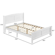 Load image into Gallery viewer, Full Platform Bed Frame with Headboard, iRerts Wood Full Bed Frame with Slat Support, No Box Spring Needed, Modern Full Size Bed Frames for Adults Teens Kids Bedroom, White
