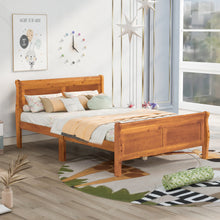 Load image into Gallery viewer, iRerts Wood Full Platform Bed Frame, Modern Full Bed Frame with Headboard, Full Size Wood Platform Bed with Wooden Slat Support, No Box Spring Needed, Easy Assembly, Oak
