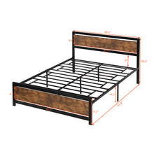 Load image into Gallery viewer, iRerts Metal Queen Platform Bed Frame with Headboard and Footboard, Heavy Duty Queen Bed Frame with Metal Slat Support, No Box Spring Needed, Industrial Queen Size Bed Frames for Bedroom, Black
