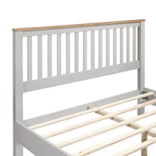 Load image into Gallery viewer, iRerts Queen Platform Bed Frame with Headboard and Footboard, Solid Wood Bed Frames Queen Size with Slats Support, Oak Top, Modern Queen Bed Frame No Box Spring Needed for Kids Adults, Country Gray
